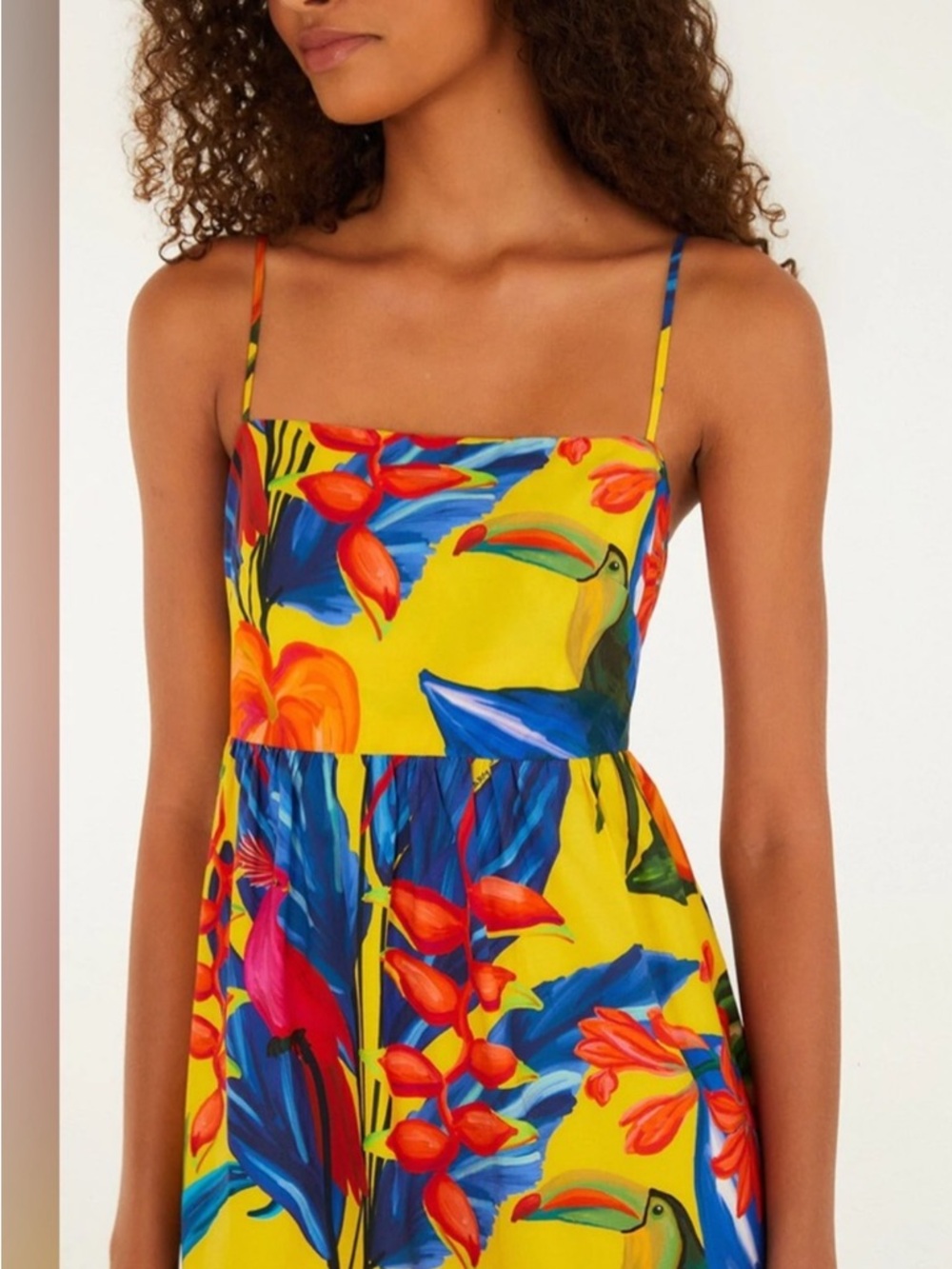 FARM RIO Bright Nature Yellow Maxi Dress  NWT Size S Small - Picture 2 of 3